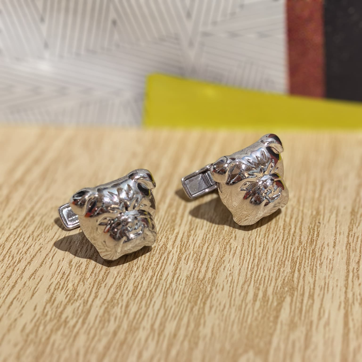 USED DUNHILL 袖口鈕/Cufflinks 925純銀 狗頭造型  #香榭站正品