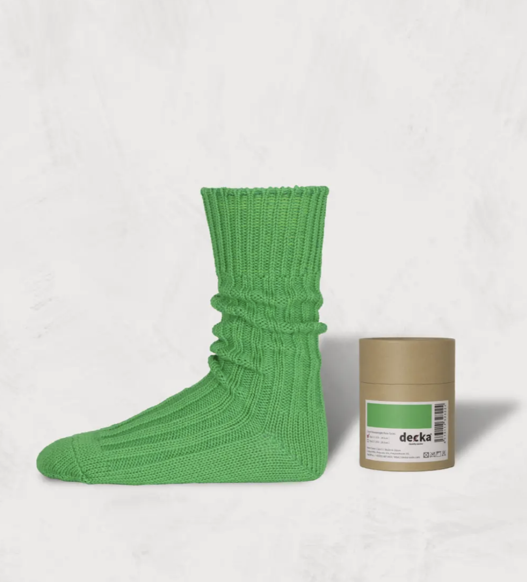[現貨] Decka Cased Heavyweight Plain Socks | NEON GREEN
