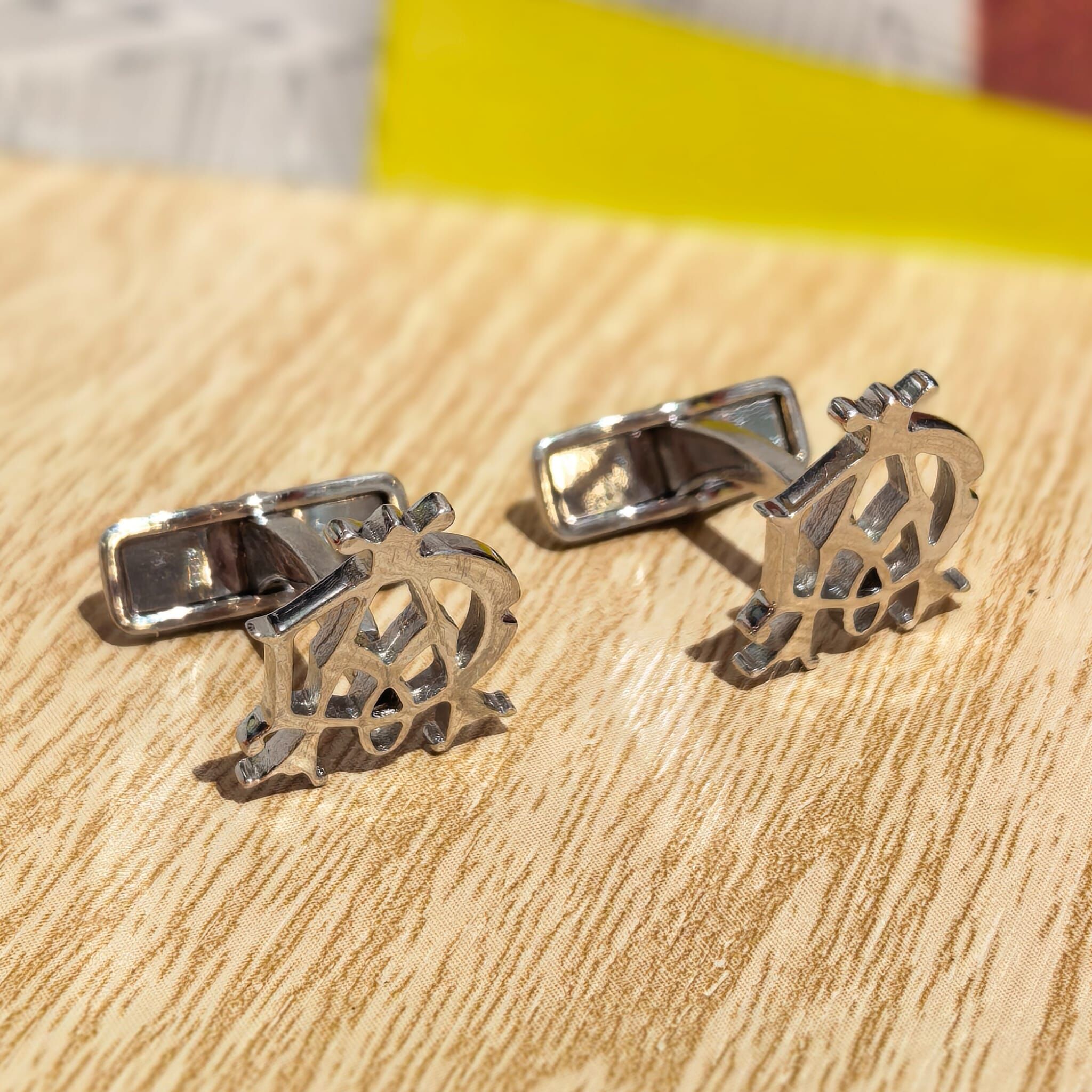 USED DUNHILL 袖口鈕/Cufflinks 925純銀 AD 標誌金屬袖扣  #香榭站正品