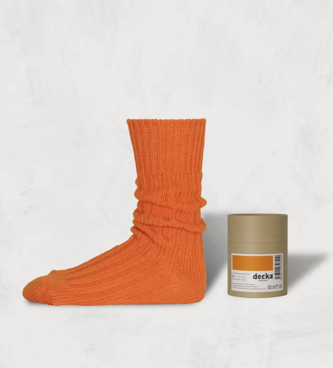 [現貨] Decka Cased Heavyweight Plain Socks | NEON ORANGE