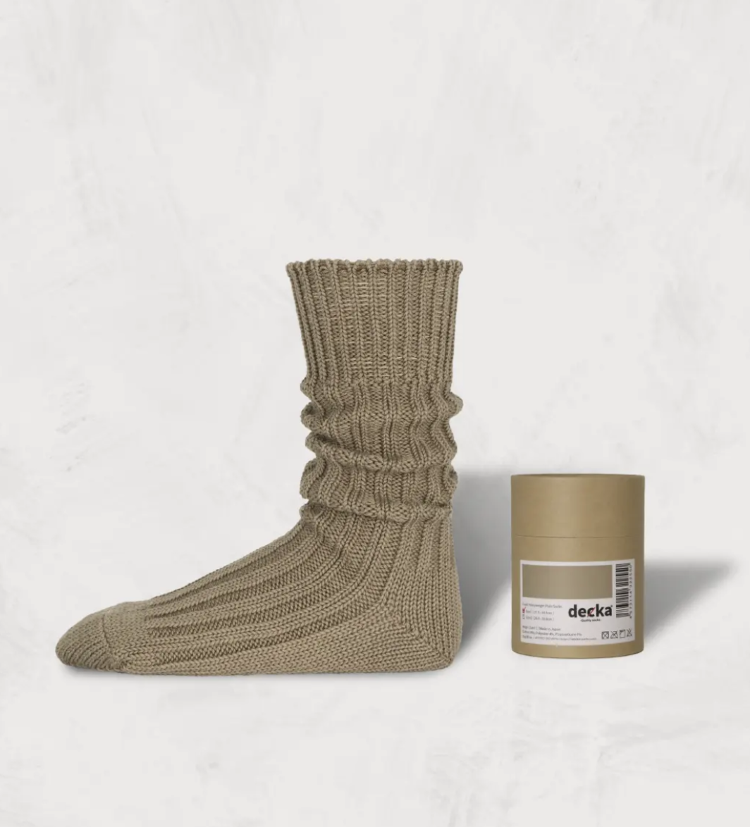 [現貨] Decka Cased Heavyweight Plain Socks | BEIGE