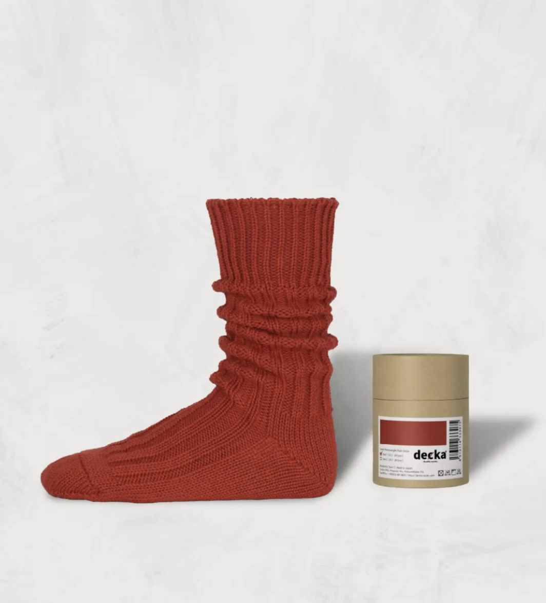 [現貨] Decka Cased Heavyweight Plain Socks | BURGUNDY