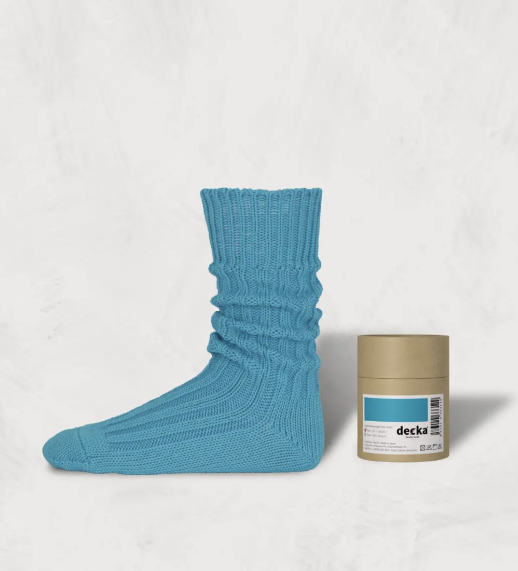 [現貨] Decka Cased Heavyweight Plain Socks | TURQUOISE