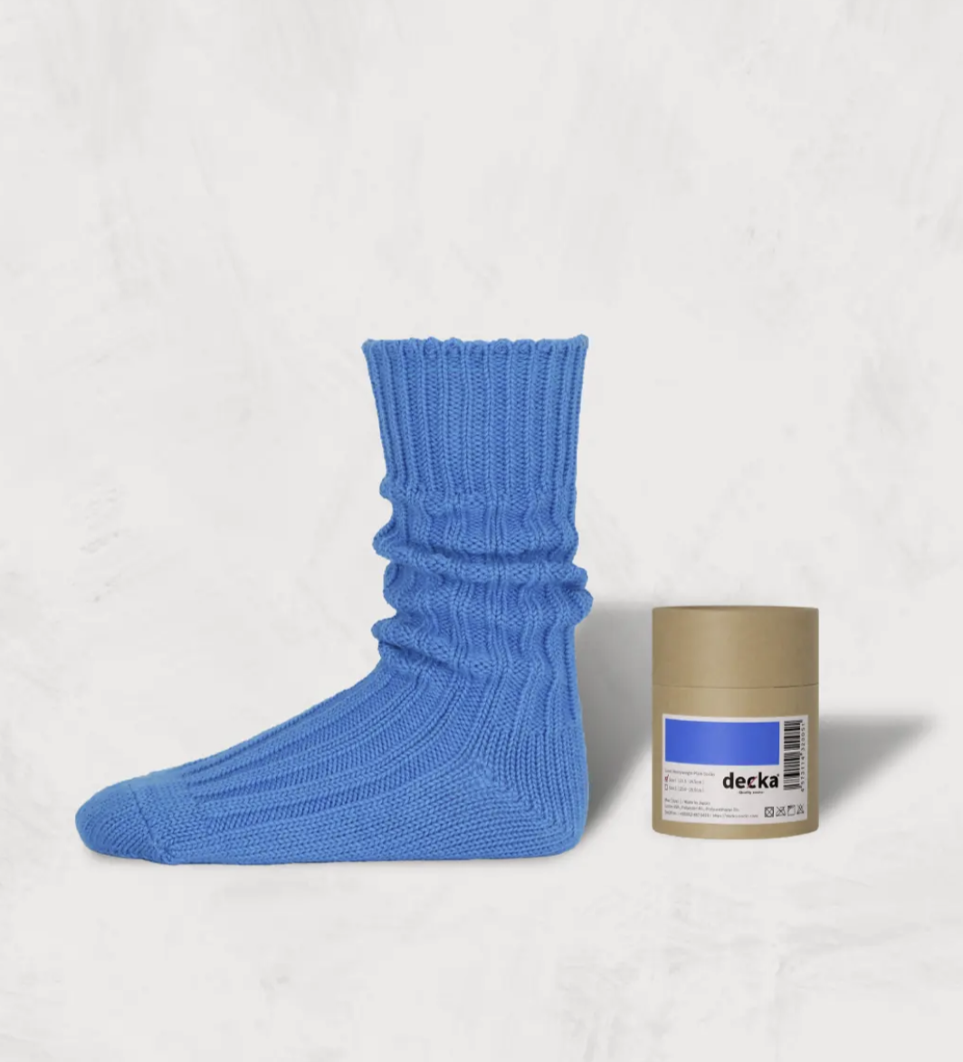 [現貨] Decka Cased Heavyweight Plain Socks | BLUE