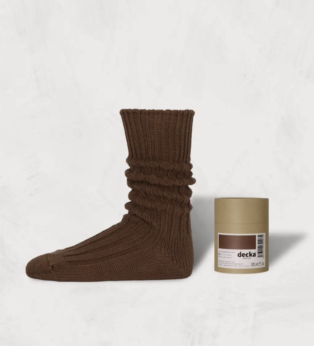 [現貨] Decka Cased Heavyweight Plain Socks | BROWN