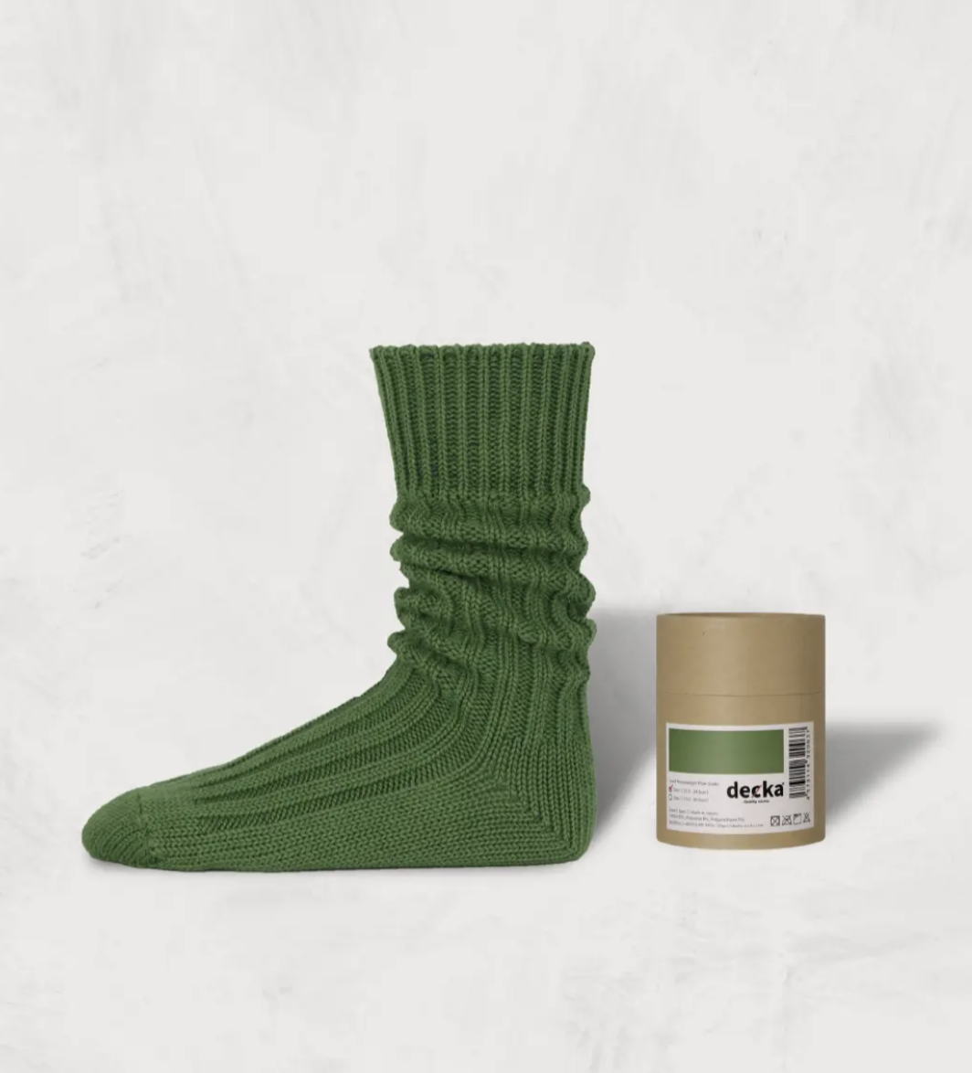 [現貨] Decka Cased Heavyweight Plain Socks | GREEN