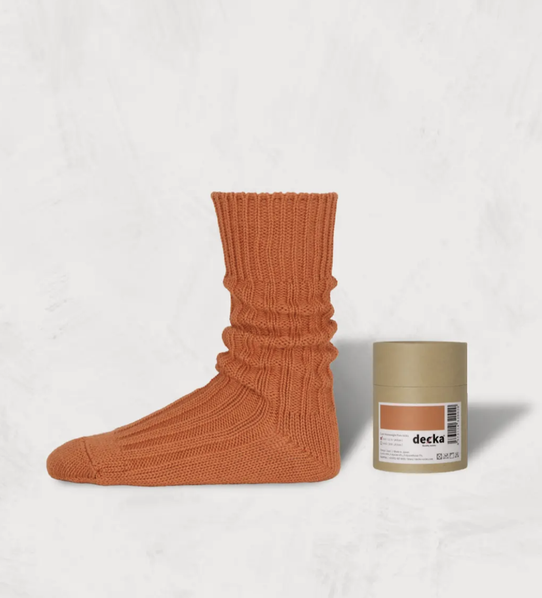 [現貨] Decka Cased Heavyweight Plain Socks | ORANGE