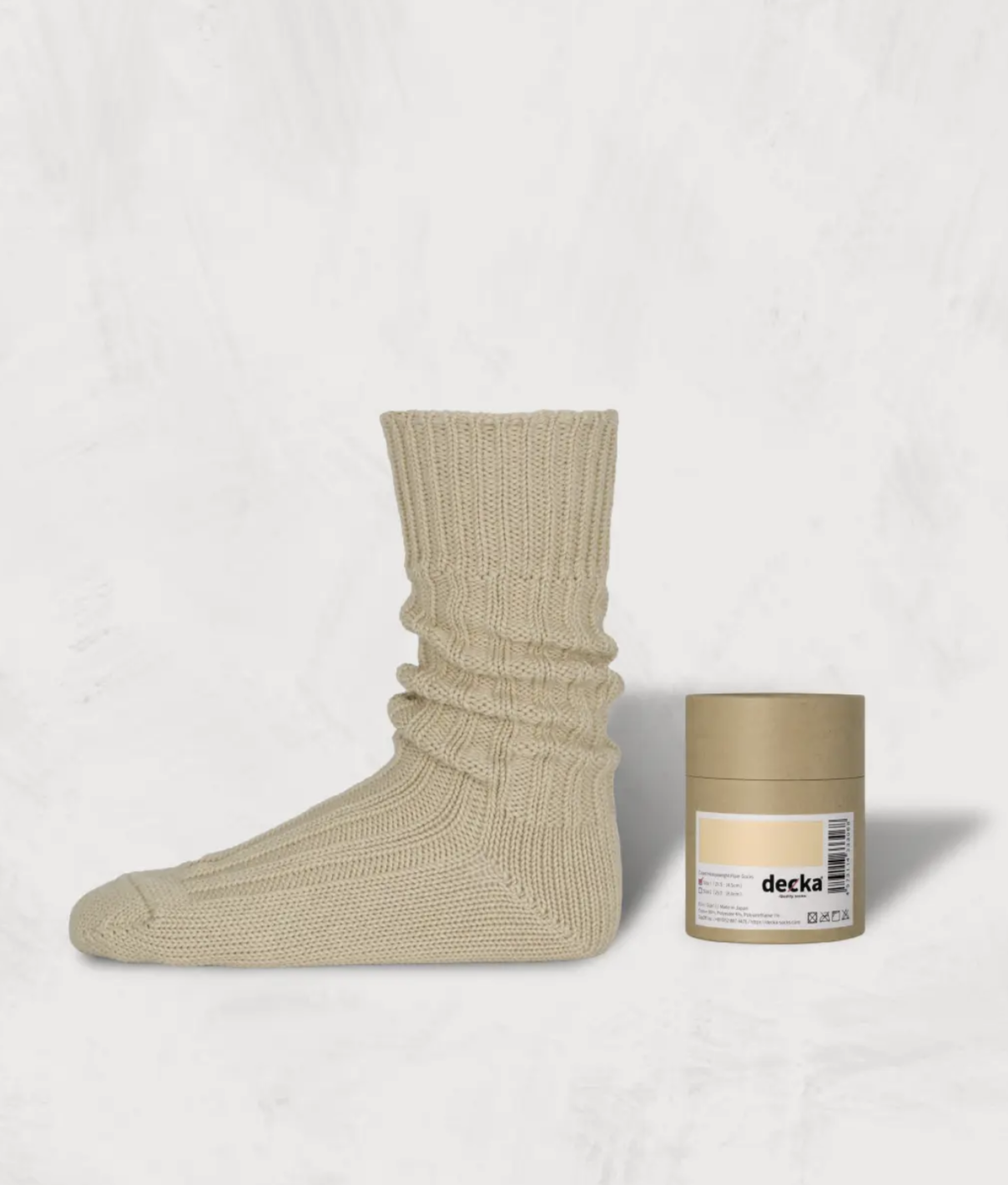 [現貨] Decka Cased Heavyweight Plain Socks | ECRU