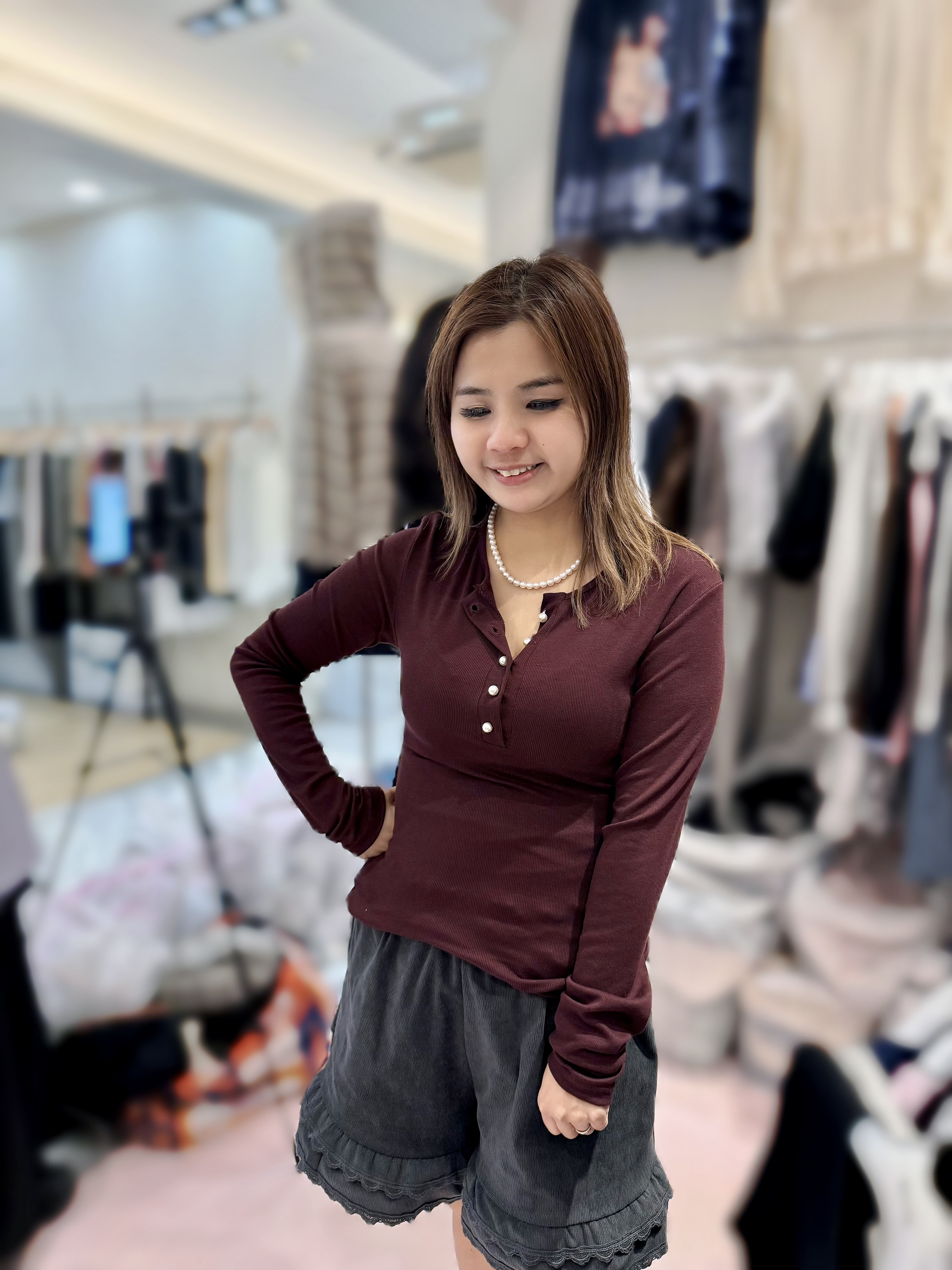 BE18  韓風天絲坑條紋棉T   胸34-41 長22  $  429