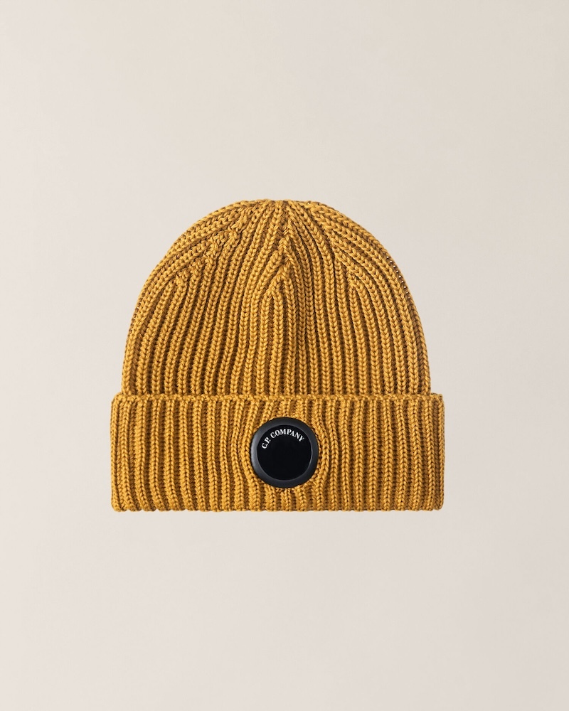 C.P. Company - Extrafine Merino Wool Lens Beanie - 21CMAC739A005509A232 BUCK THORN BROWN
