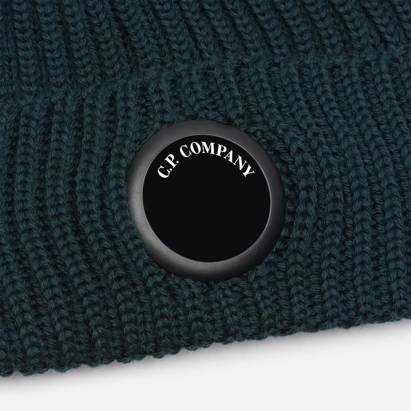 C.P. Company - Extrafine Merino Wool Lens Beanie - 21CMAC739A005509A697 PONDEROSA PINE