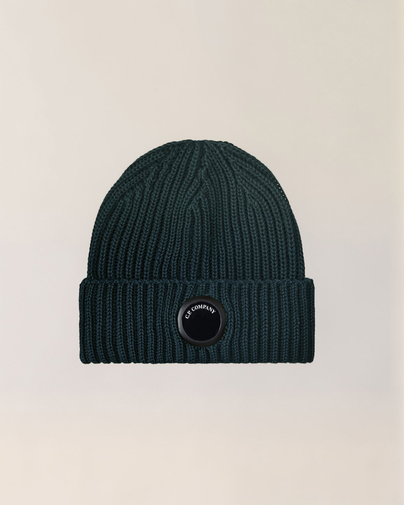 C.P. Company - Extrafine Merino Wool Lens Beanie - 21CMAC739A005509A697 PONDEROSA PINE