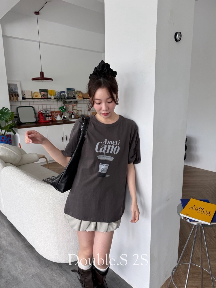 外層磨毛咖啡休閒大TEE*3色