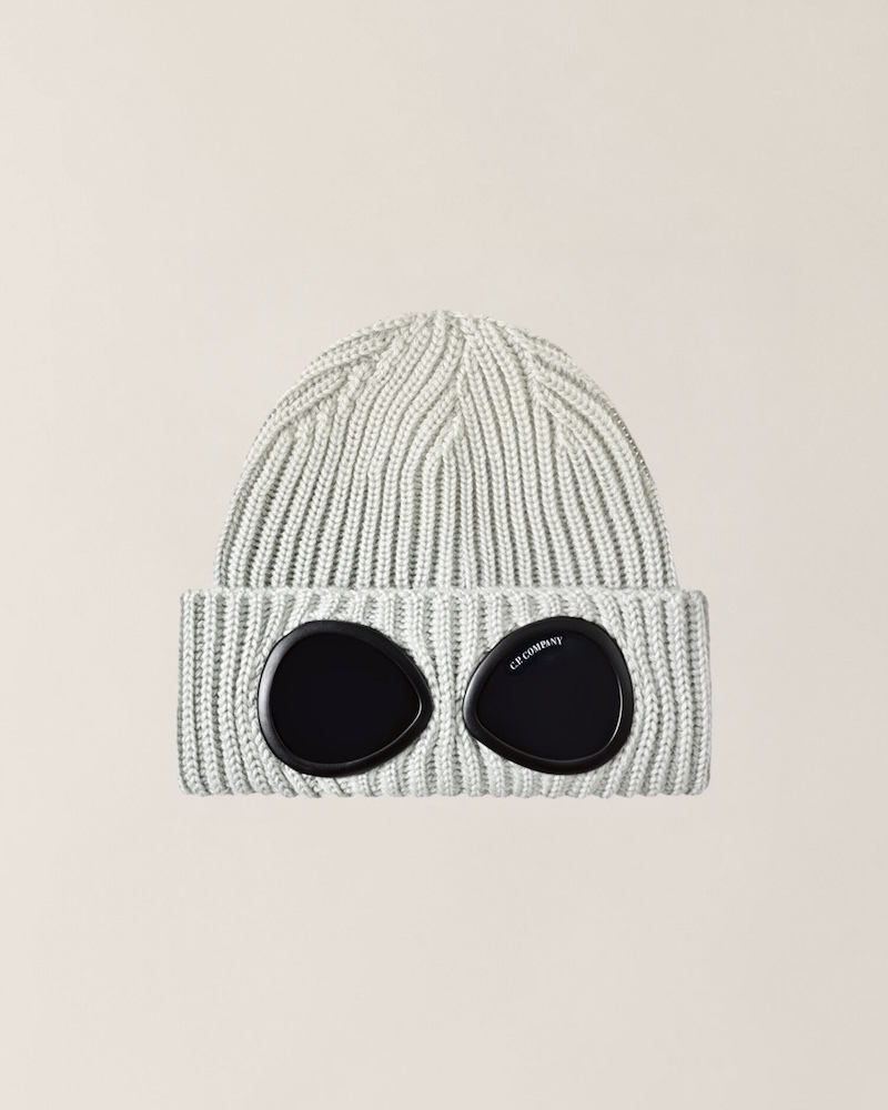 C.P. Company - Extrafine Merino Wool Goggle Beanie - 21CMAC742A005509AM92 MOON MELANGE
