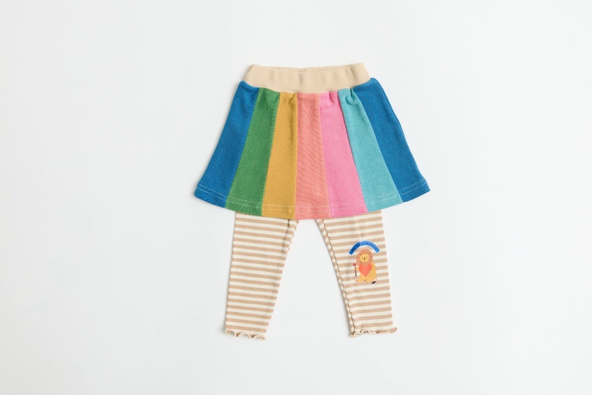 MIMICO Pretty Colorful Striped Skirt Leggings