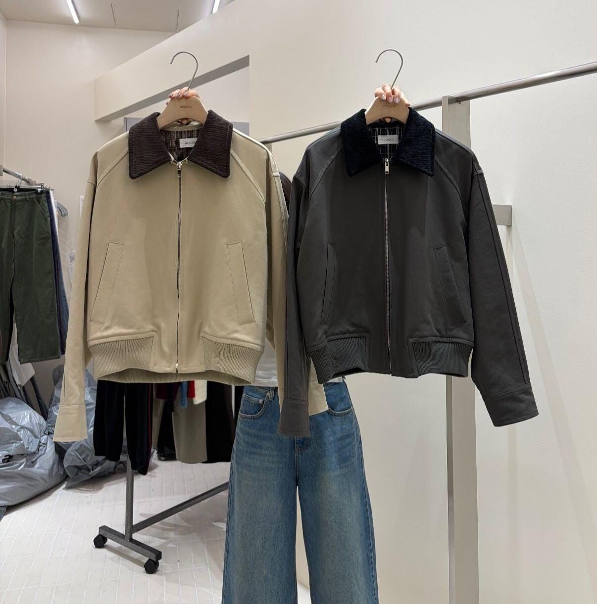 TG7173 秋冬慵懶燈芯絨翻領拉鍊外套