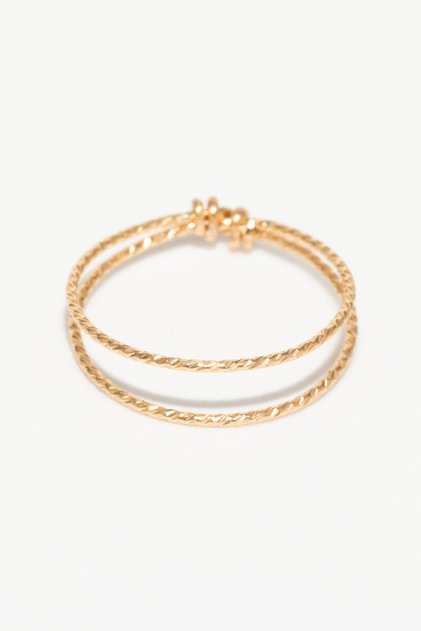 1YA0915-018 [YAY PARIS] Éclat 雙環戒指 金色 (EU)