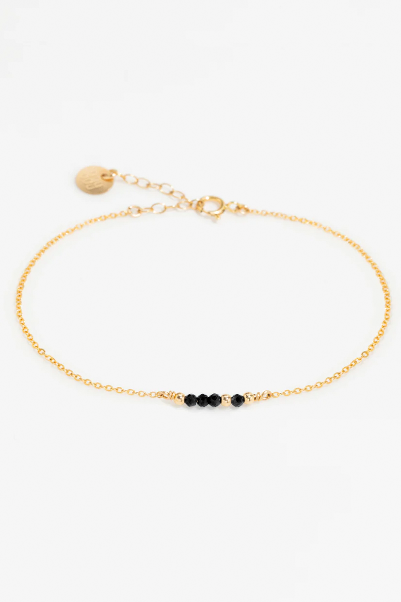 1YA0915-083 [YAY PARIS] Théa 手鏈 - 尖晶石 黑色 #200emth112-unun (EU)
