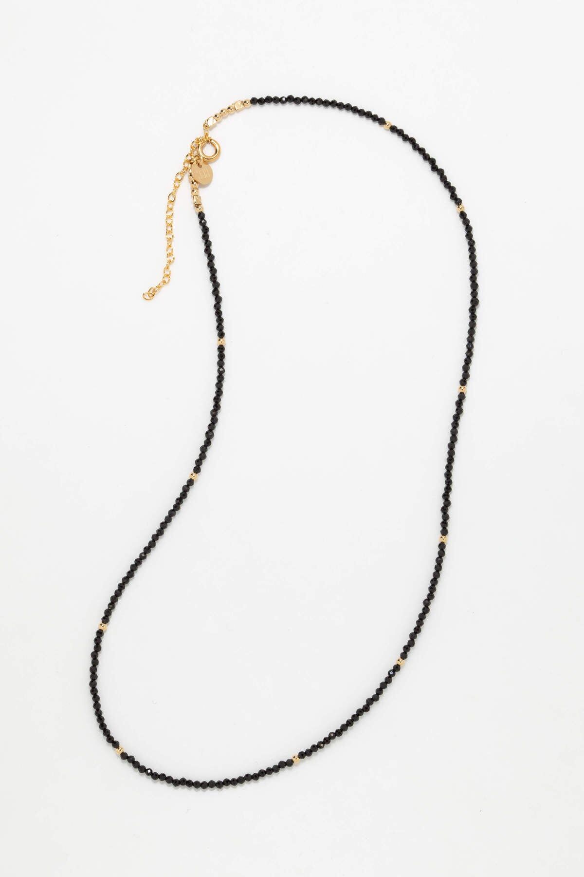 1YA0915-131 [YAY PARIS] Queen 40cm 頸鏈 - 尖晶石 黑色 #510tpqu40cm112-unun (EU)