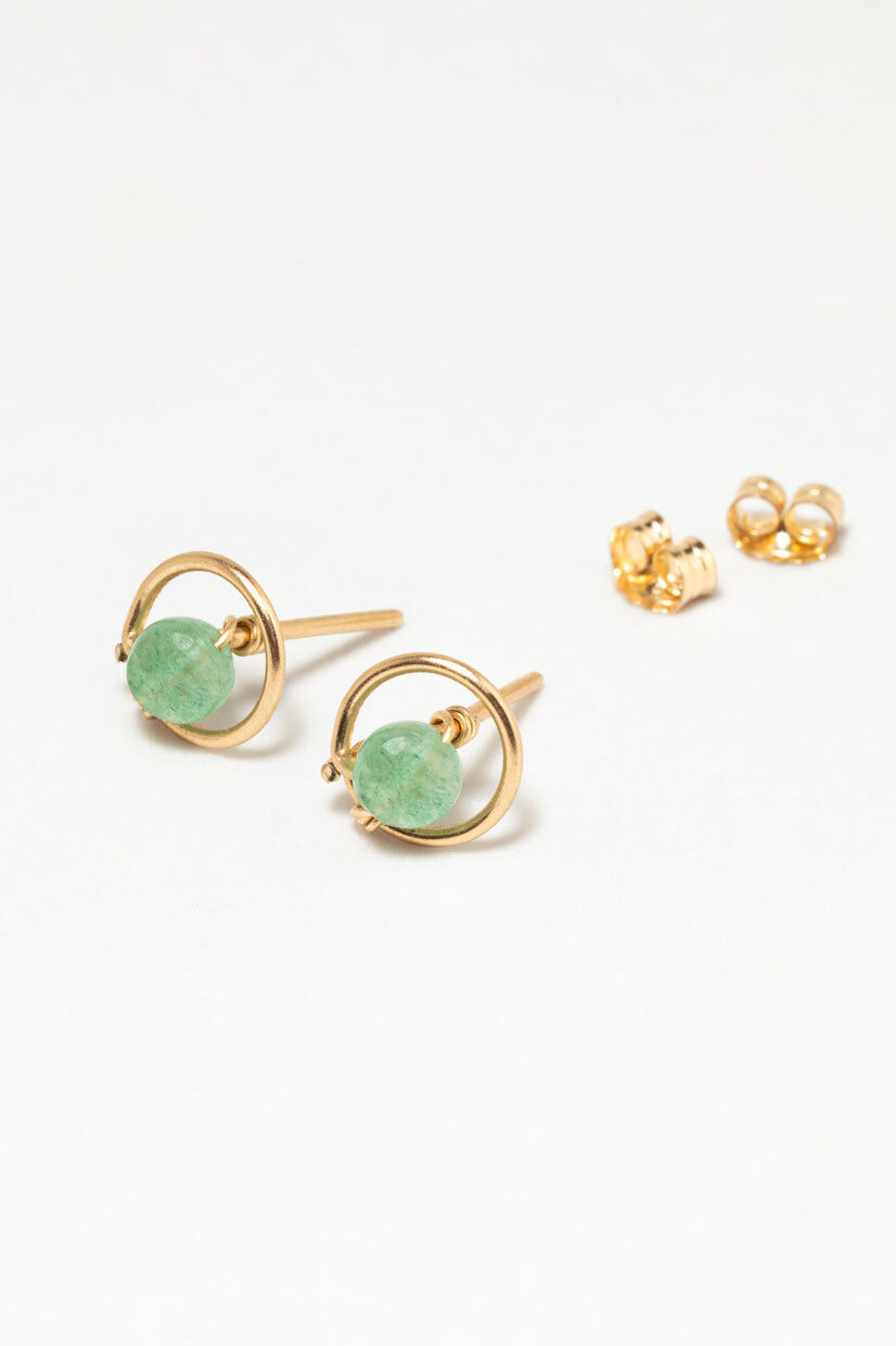 1YA0915-174 [YAY PARIS] Swan 砂金石耳釘 (EU)