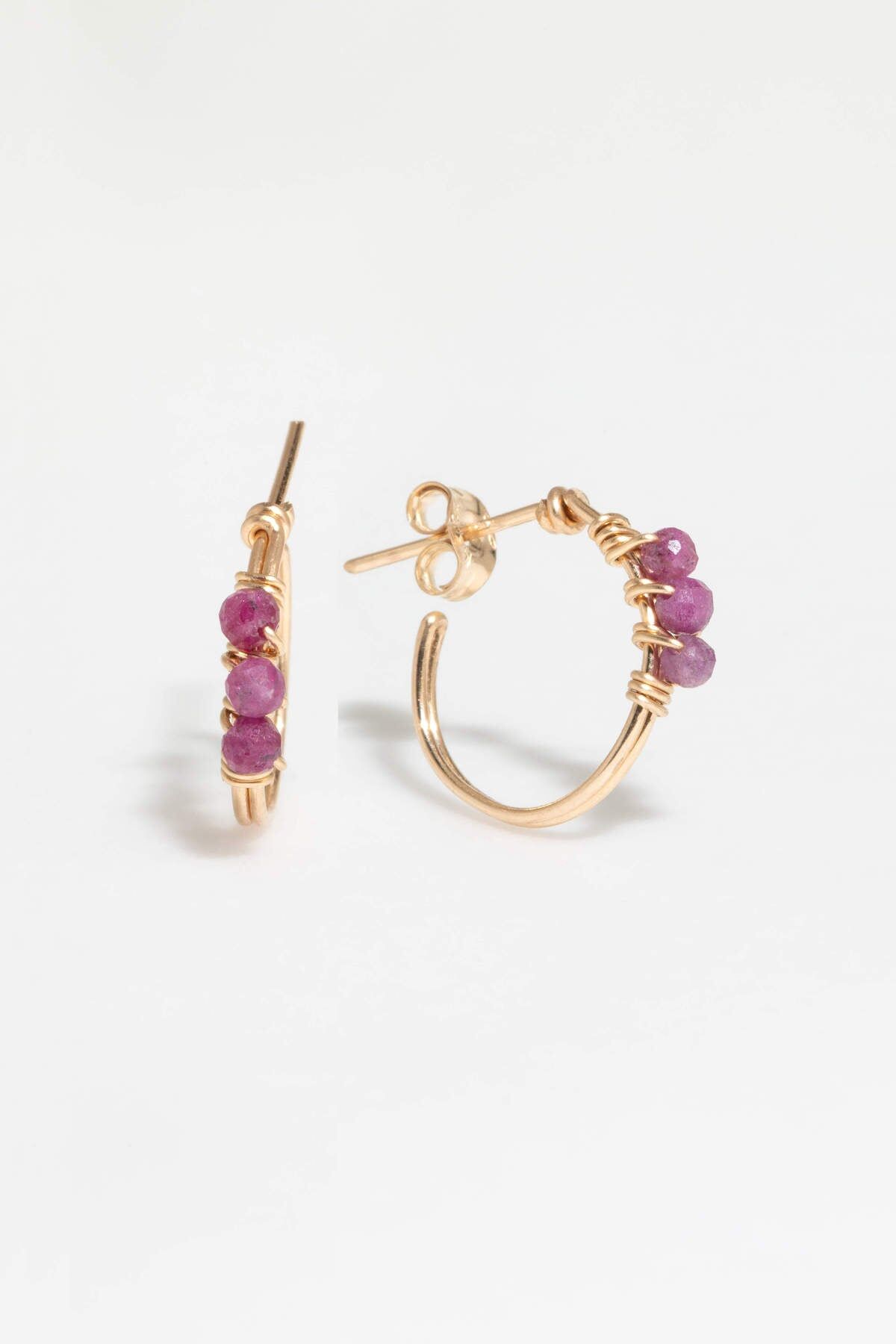 1YA0915-180 [YAY PARIS] Théa 紅寶石圈形耳環 (EU)