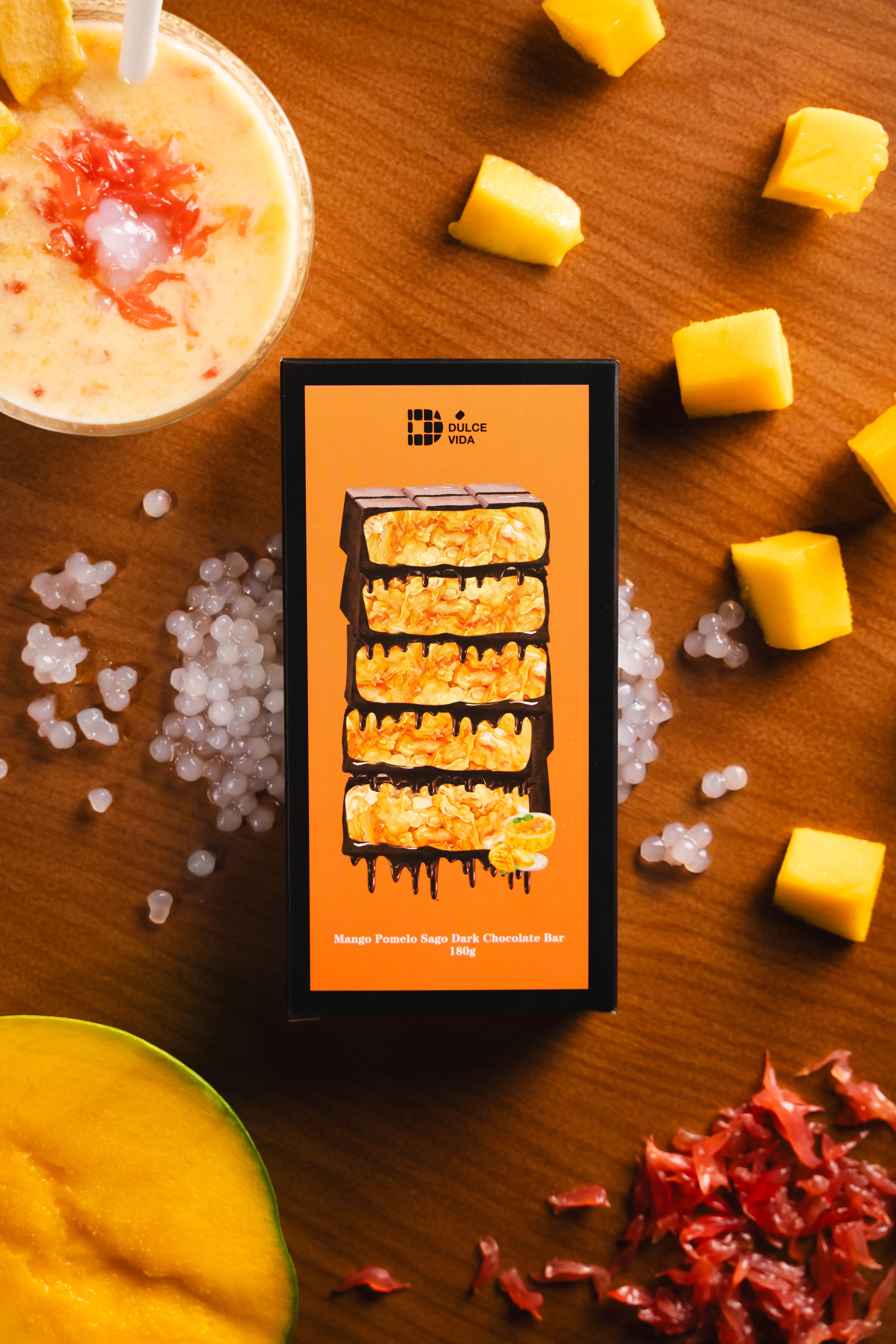 Mango Pomelo Sago Dark Chocolate Bar (180g)