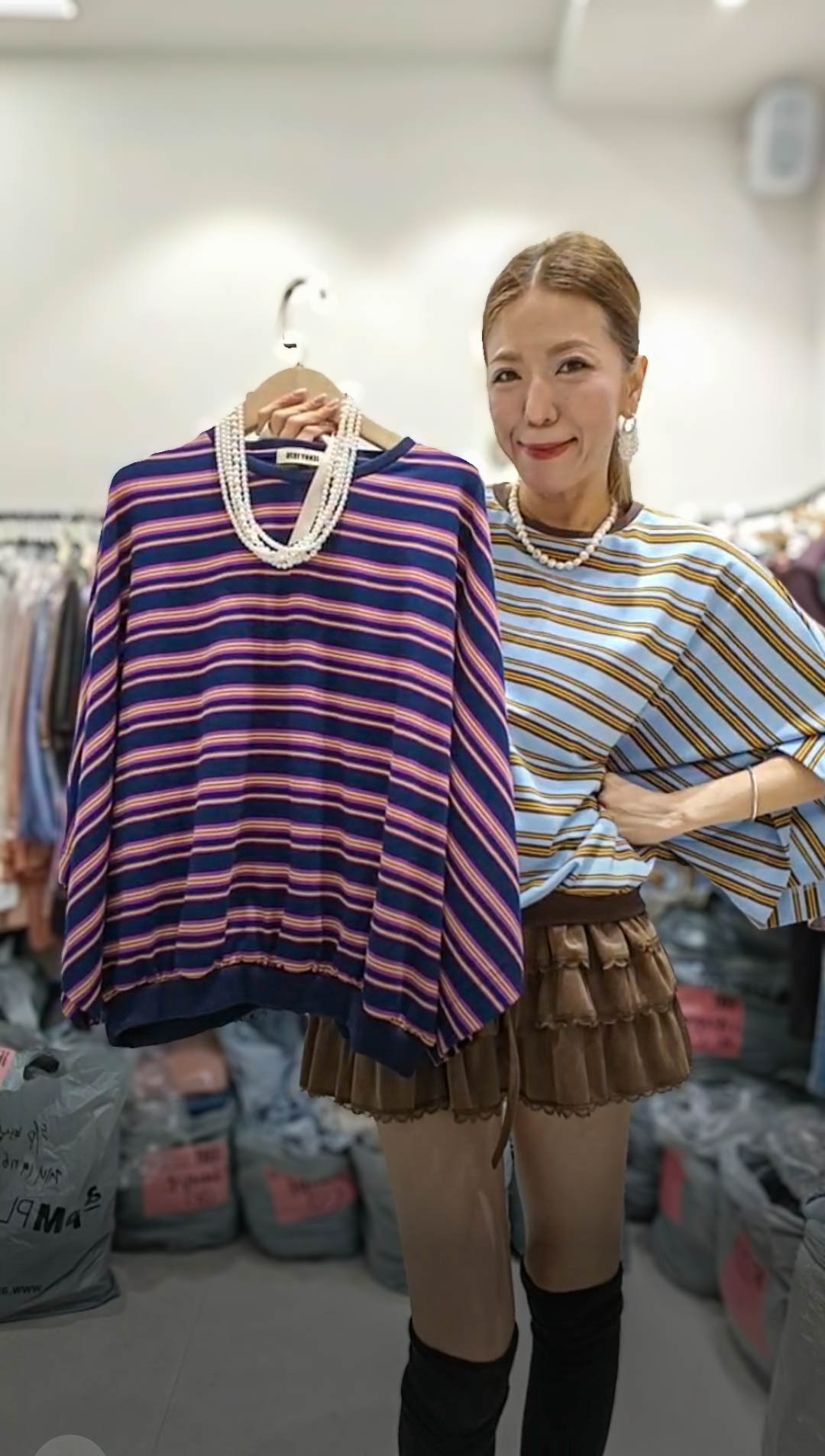 💍K5377  ▶️條紋上衣 👉W:88-140cm L:56cm