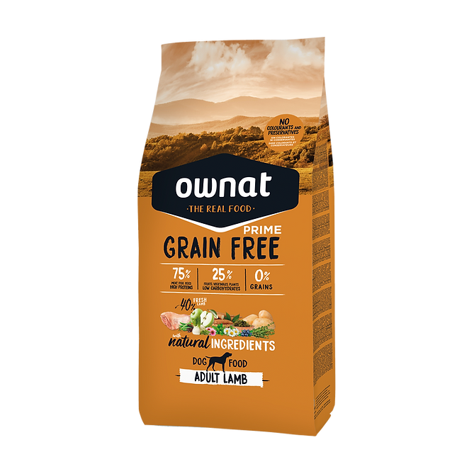 Ownat 無穀物鮮肉狗糧| 放牧草飼小羔羊|全齡犬 中顆粒| 3kg