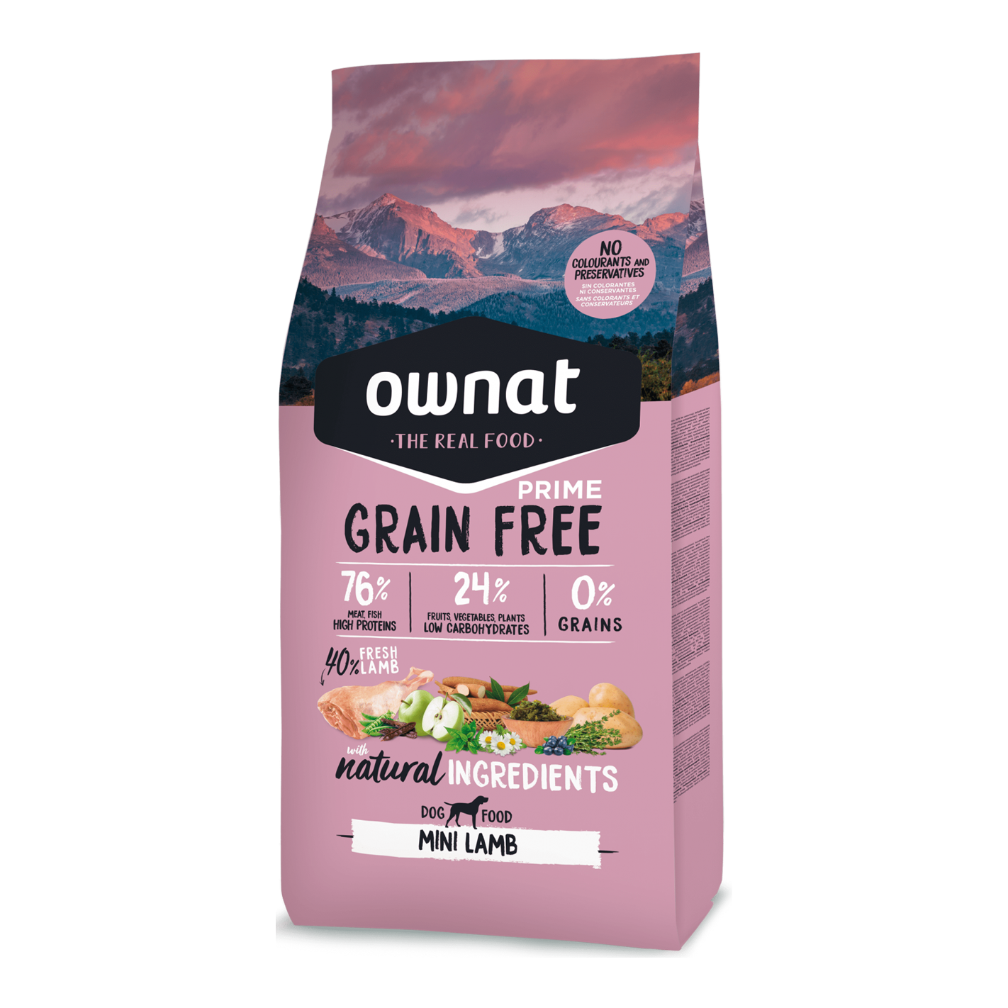 Ownat 無穀物鮮肉狗糧| 放牧草飼小羔羊| 全齡犬 小顆粒| 1kg