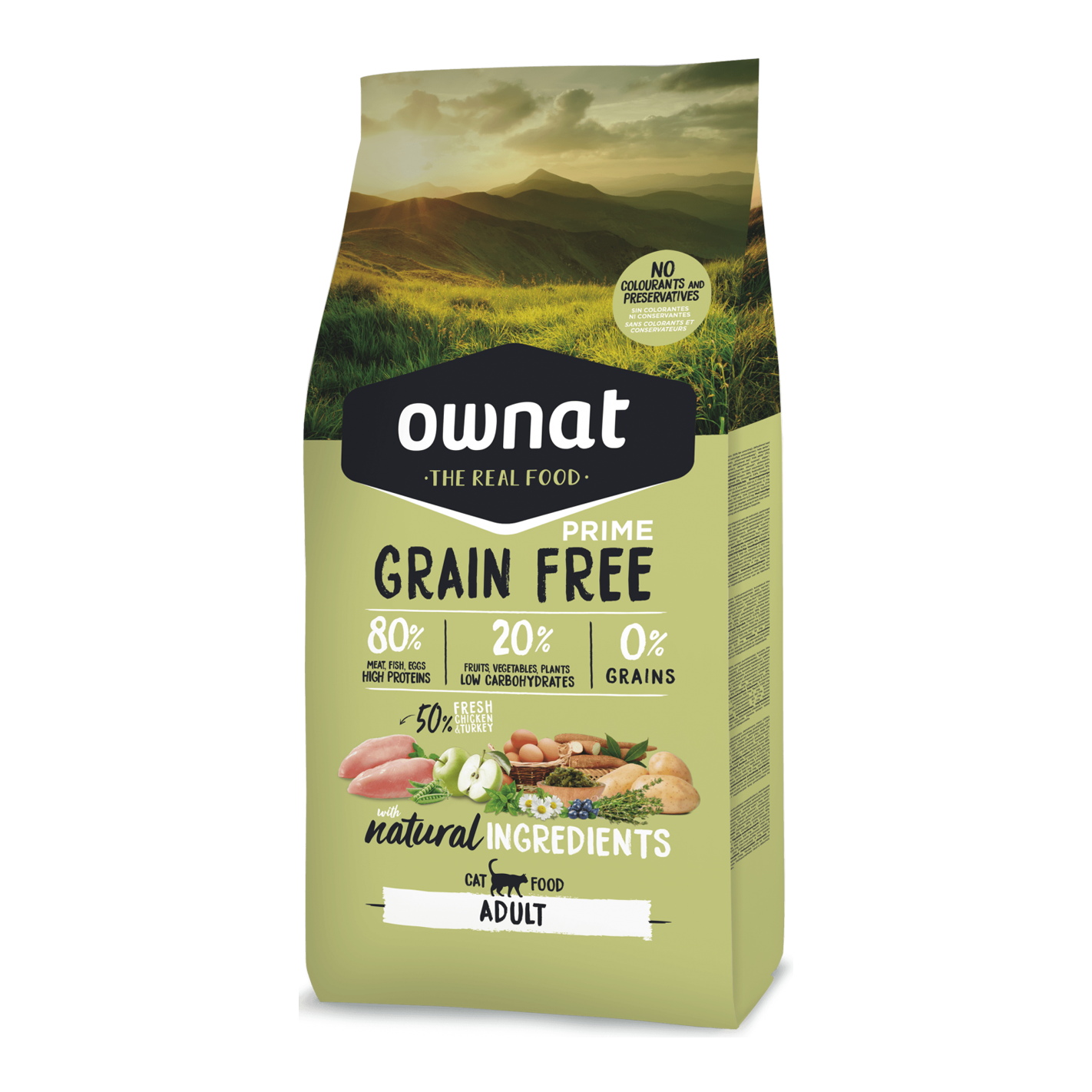 Ownat 無穀物鮮肉貓糧| 放牧雞肉火雞| 全齡貓 易消化| 8kg