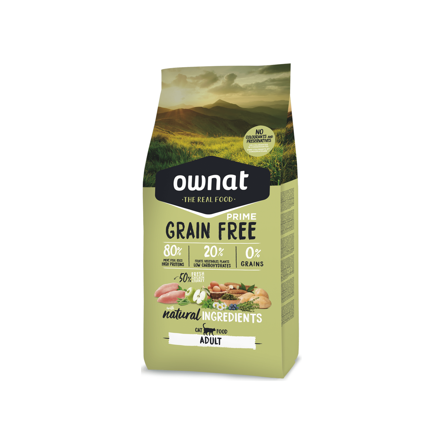 Ownat 無穀物鮮肉貓糧| 放牧雞肉火雞| 全齡貓 易消化| 1kg