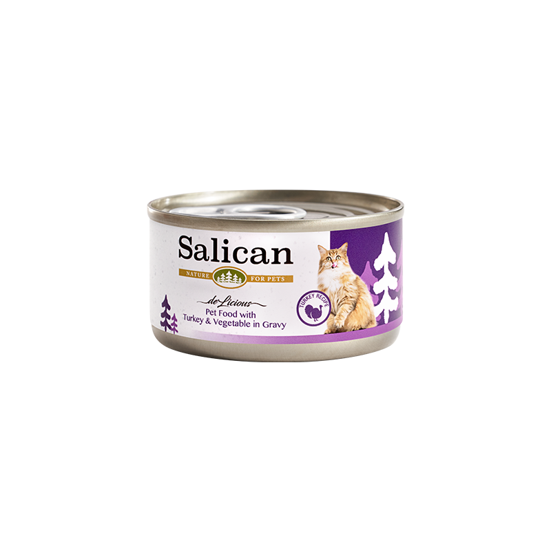 Salican 肉汁貓罐| 火雞蔬菜| 85g