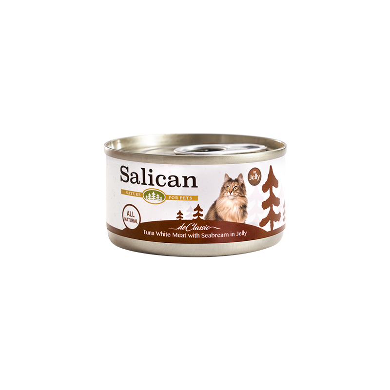 Salican 白肉吞拿魚鯛魚啫喱貓罐|  85g