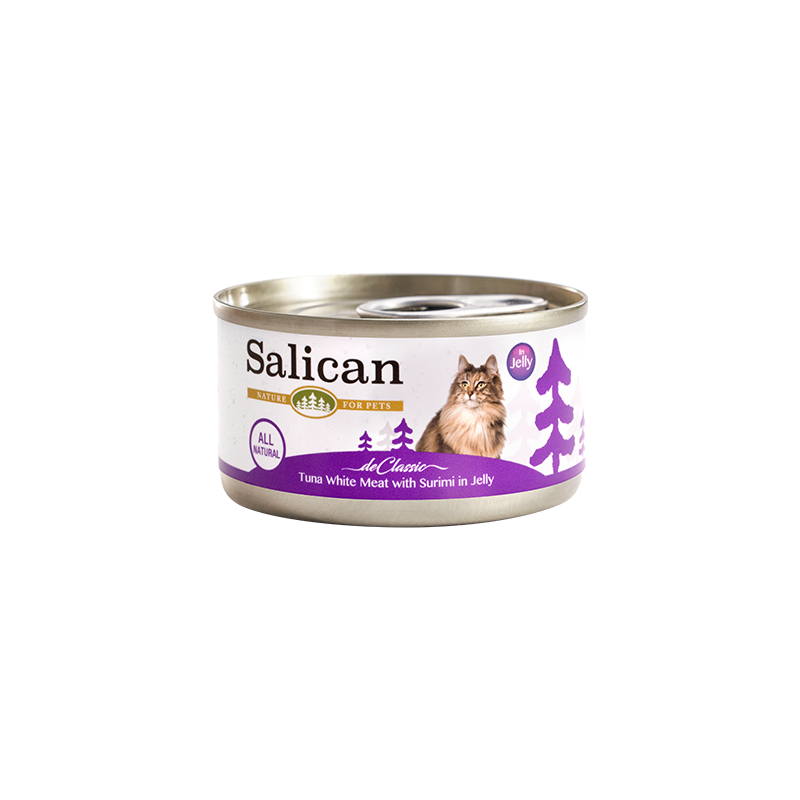 Salican 白肉吞拿魚蟹肉啫喱貓罐|  85g