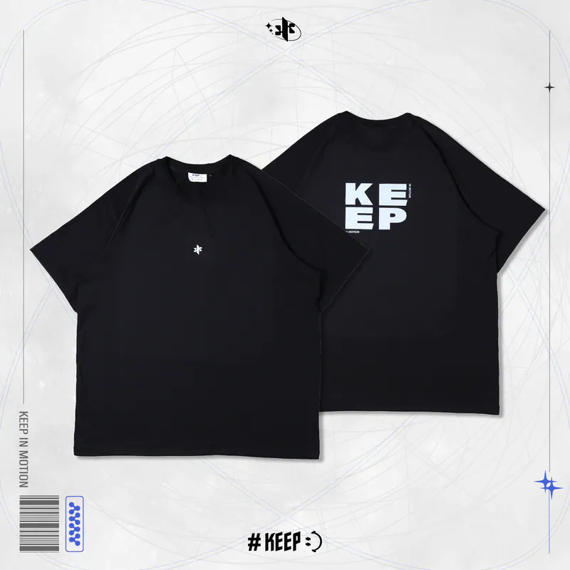 KEEP STAR DRY PERFORMANCE TEE 星芒速乾機能 短T 黑色 透氣 LOGO 印花 慢跑 運動 短TEE【KS364】