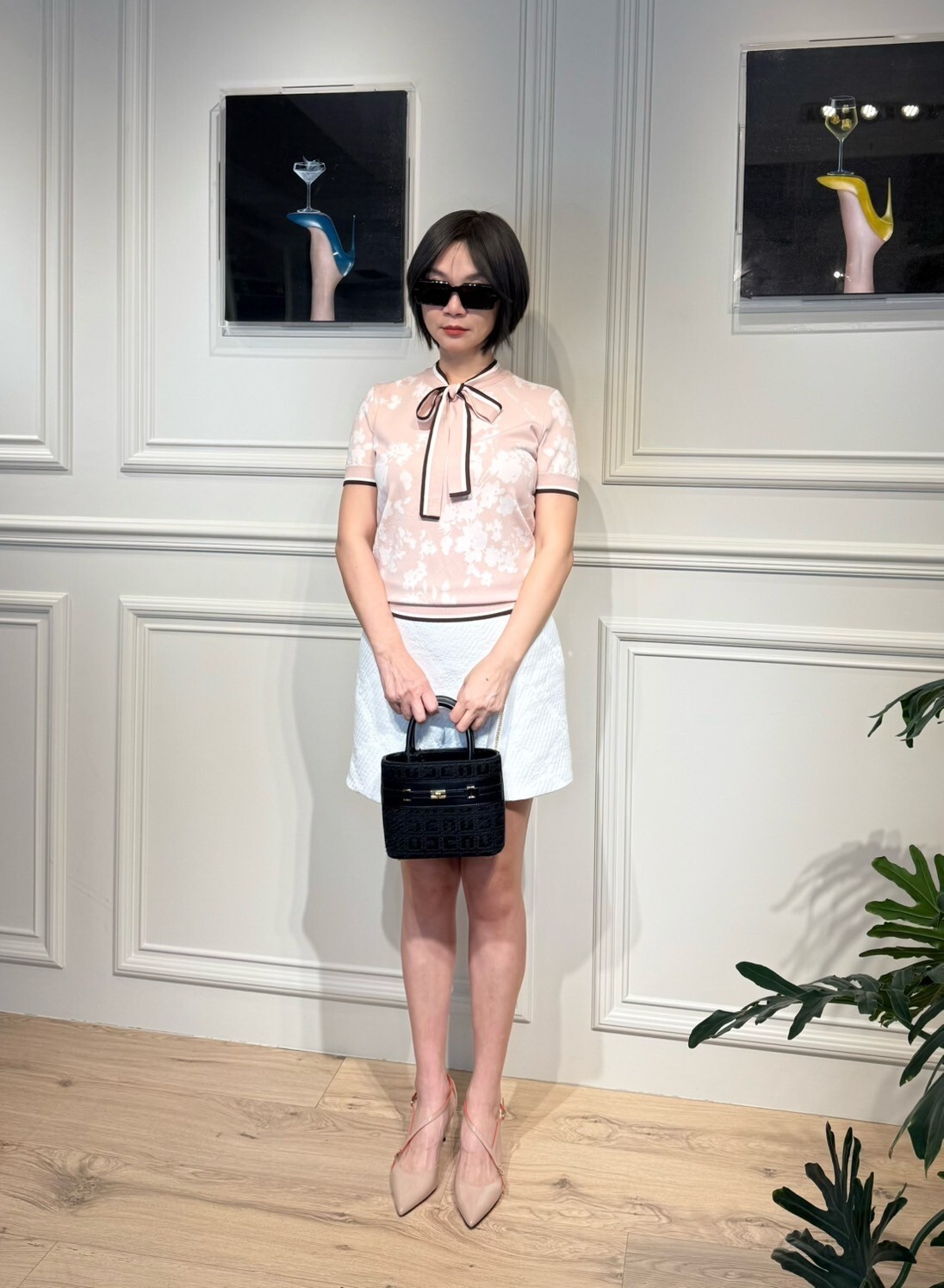 ‍‍Elisabetta Franchi 不對稱拉鍊造型短裙(白)