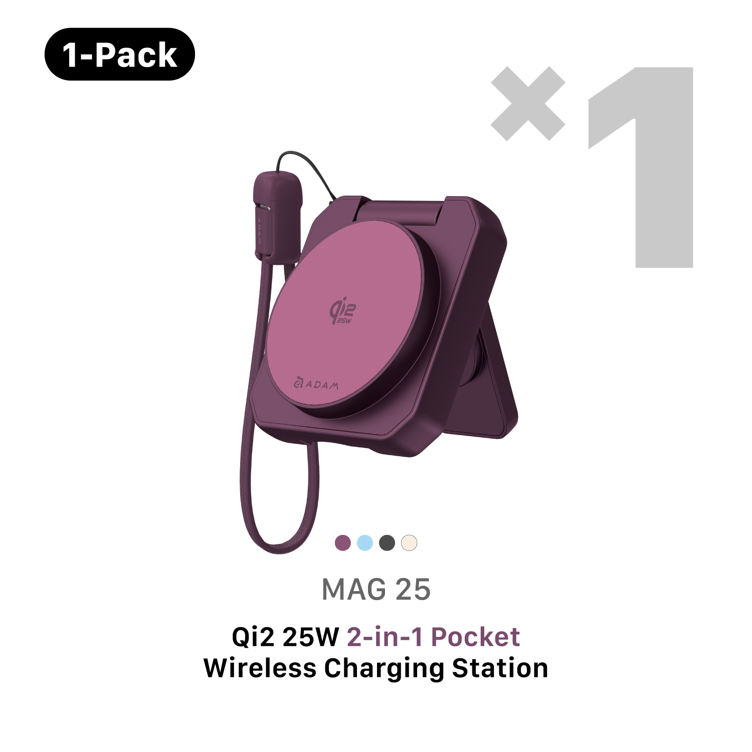 MAG 25 Qi2 25W 2-in-1 Pocket Wireless Charging Station