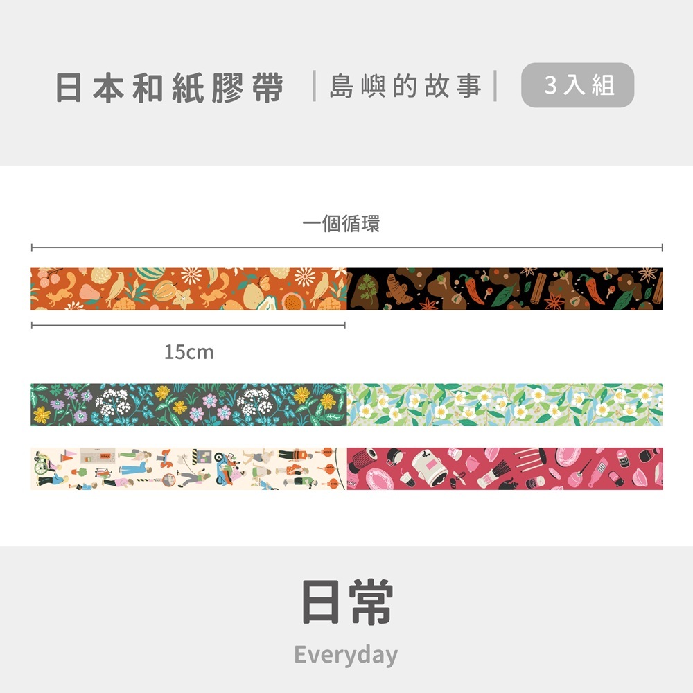 【日本和紙膠帶3入組】島嶼的故事/日常