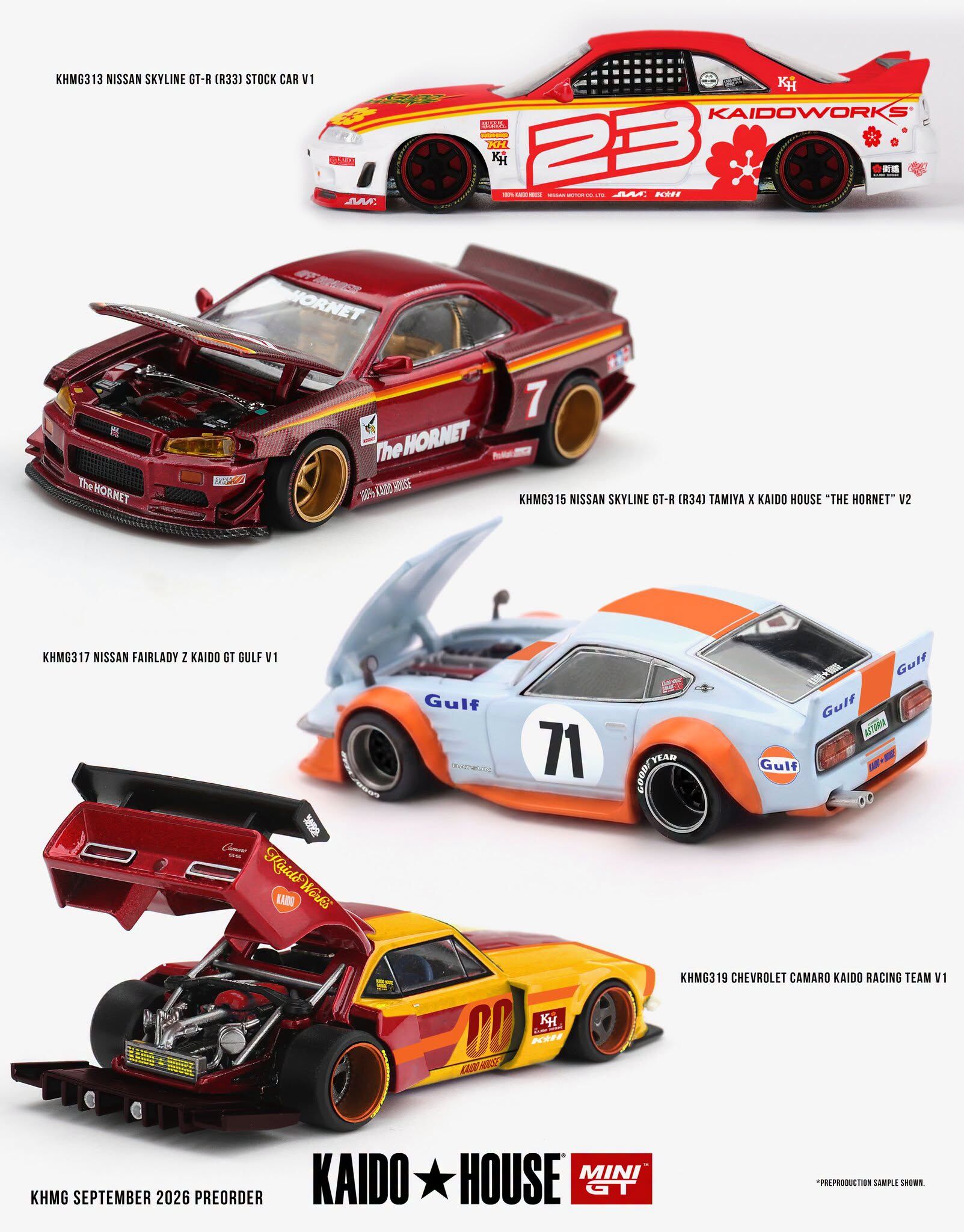 [預訂] Mini GT #313 日產Nissan Skyline GT-R (R33) Kaido Stock Car V1