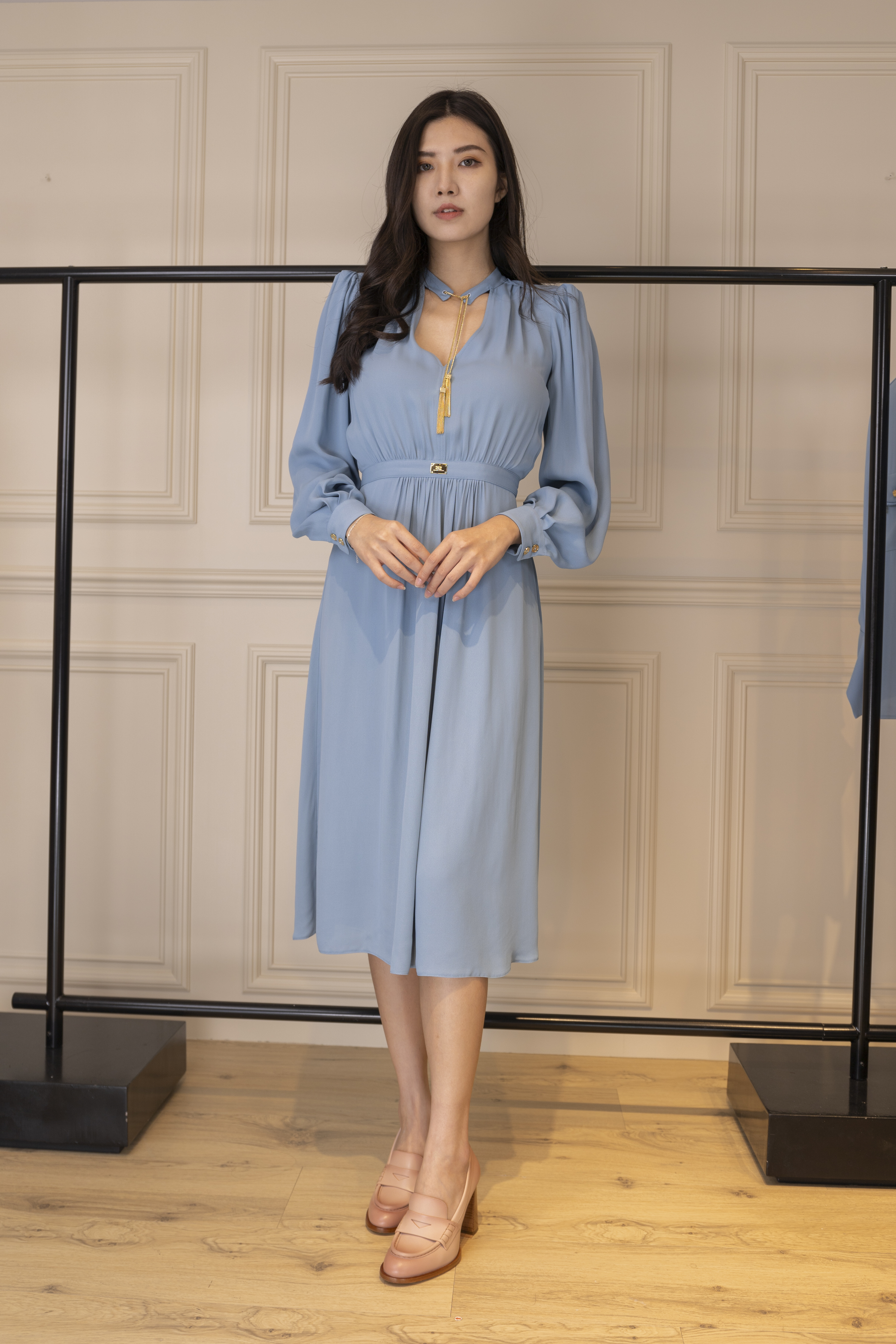 SANTONI 漸層樂福粗跟鞋 (淺粉)