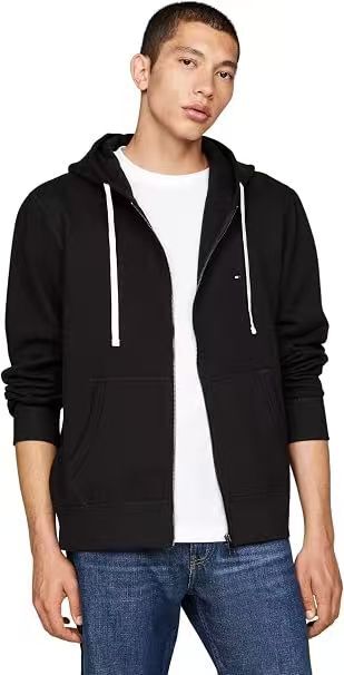 【預購】TOMMY HILFIGER N091511 男裝拉鏈連帽外套 (黑色)