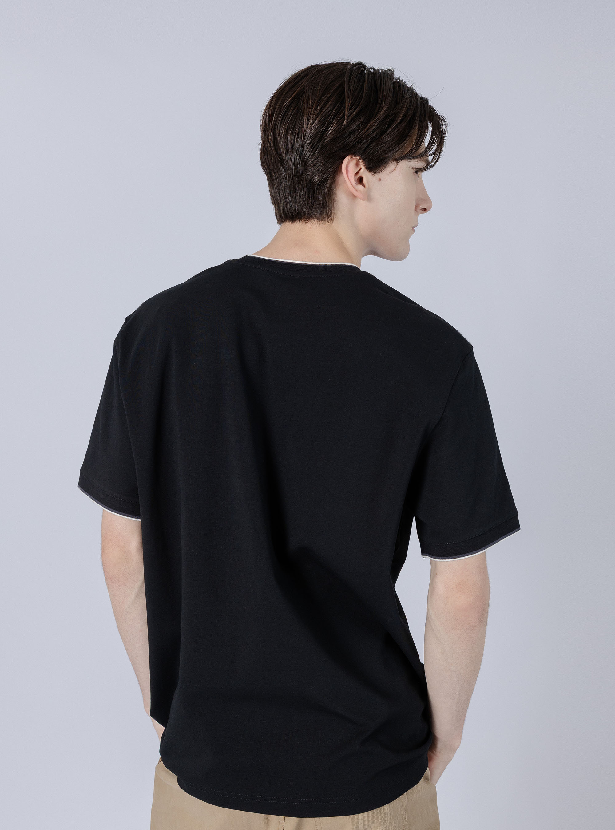 男女適穿 撞色復古圓領短袖T-Shirt