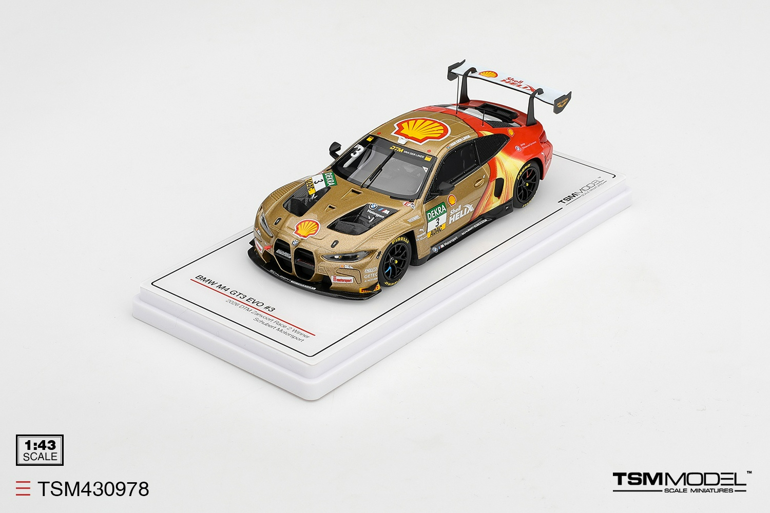 [預訂] TSM Model 1/43 寶馬BMW M4 GT3 EVO #3 Schubert Motorsport 2026 DTM 贊德沃特站 第2回合冠軍車