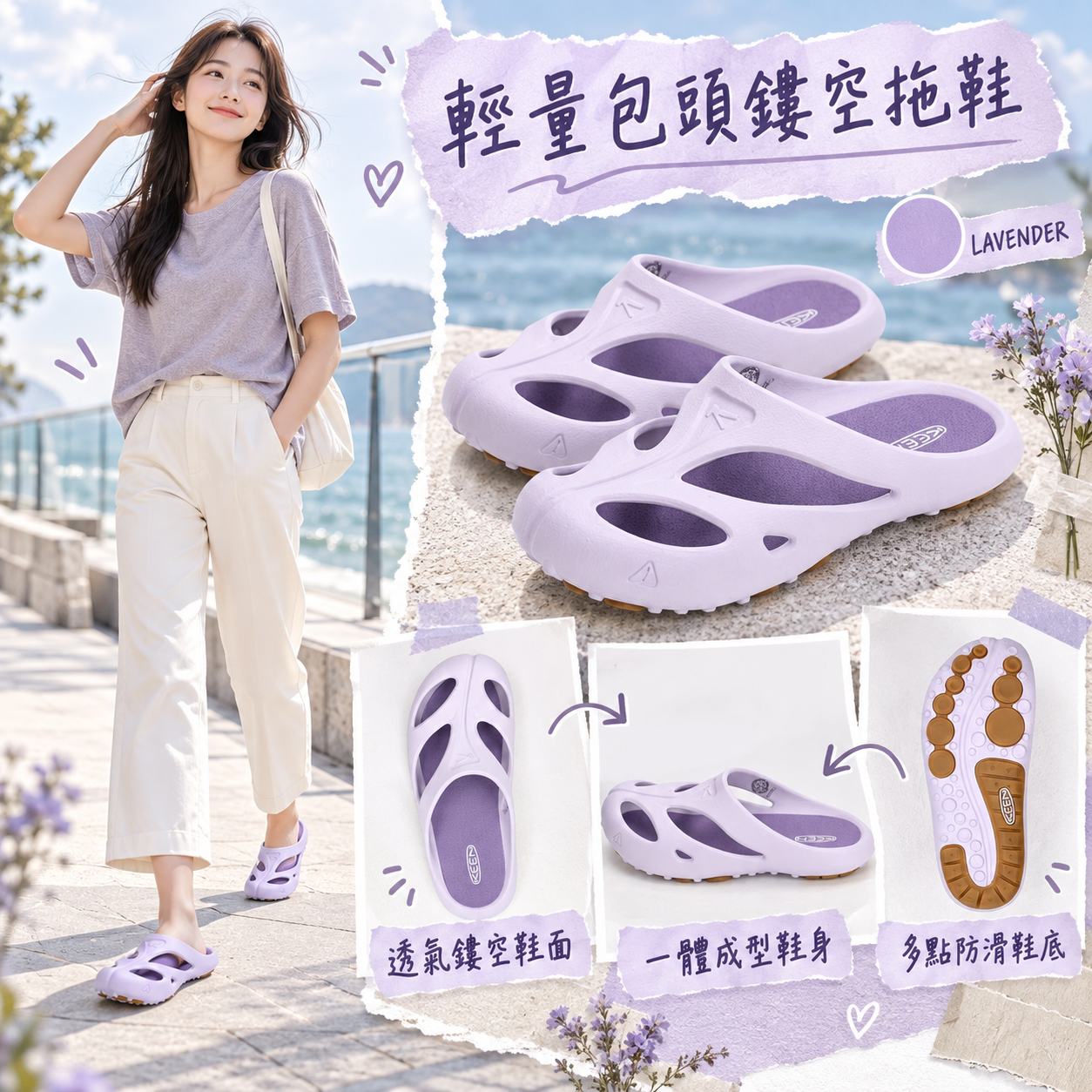 【預購】KEEN N091512 女裝涼拖 (淡紫色)