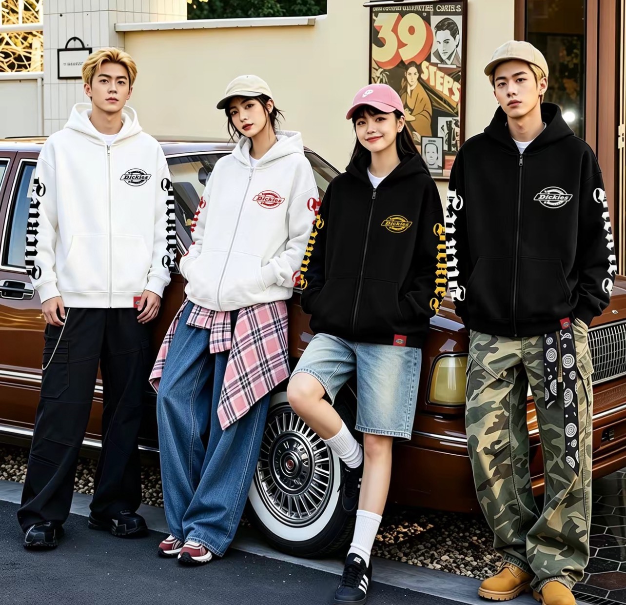 DICKIES 美式重磅 歌德字體印花 連帽外套 男女同款 夾克 (四色可選) DKU263MKJIIN-WP4
