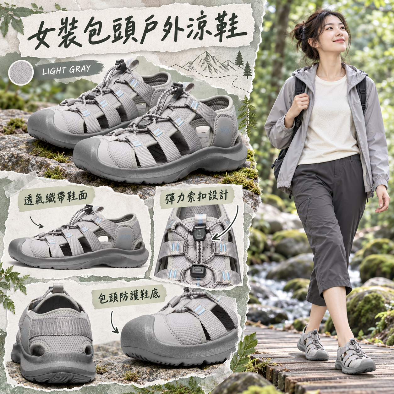 【預購】KEEN N091513 女裝涼鞋 (灰色)