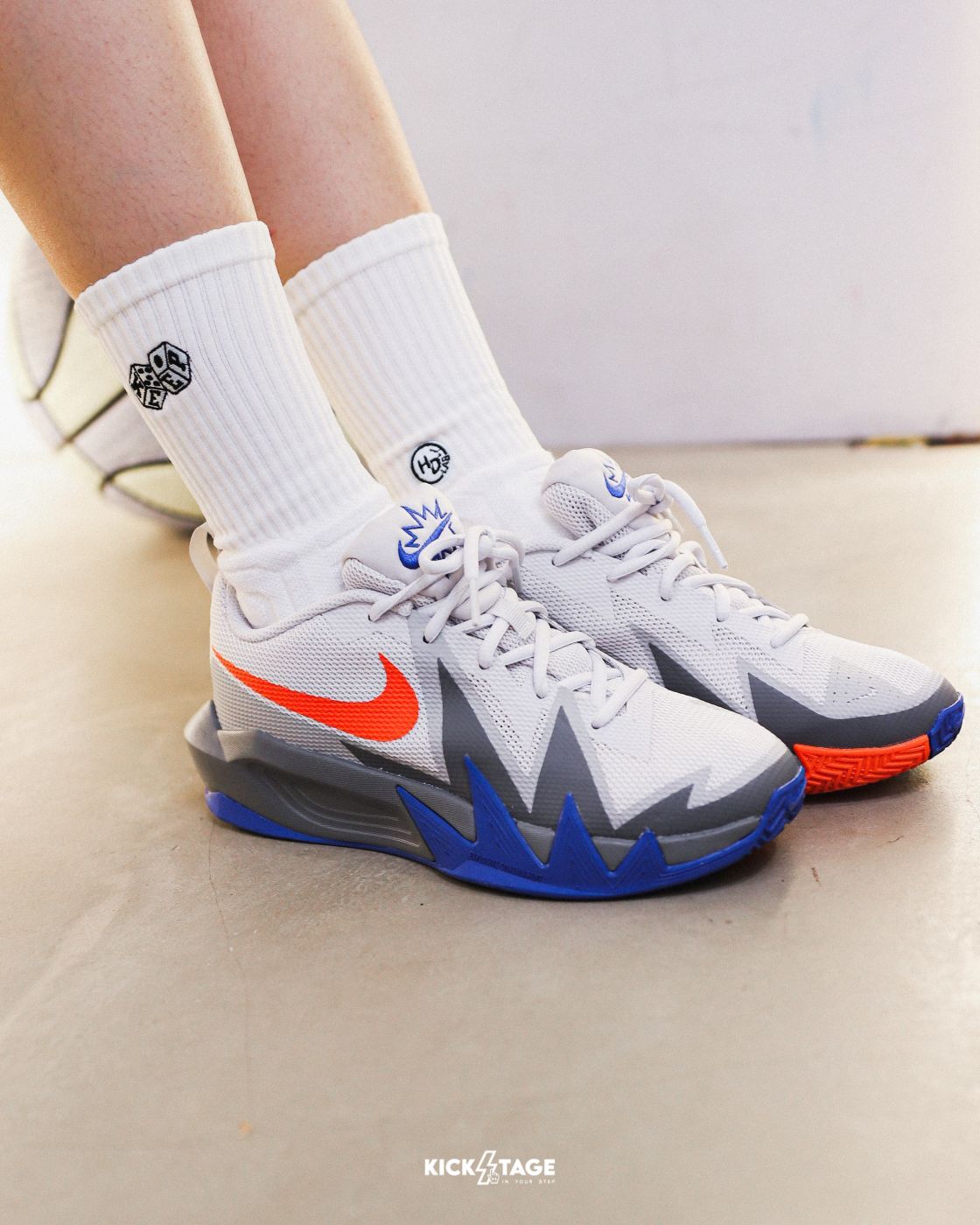 大童鞋 女鞋 NIKE S.T. DYNAMITE GS 尼克 灰藍橘 透氣 運動 實戰 籃球鞋【IH2308-005】