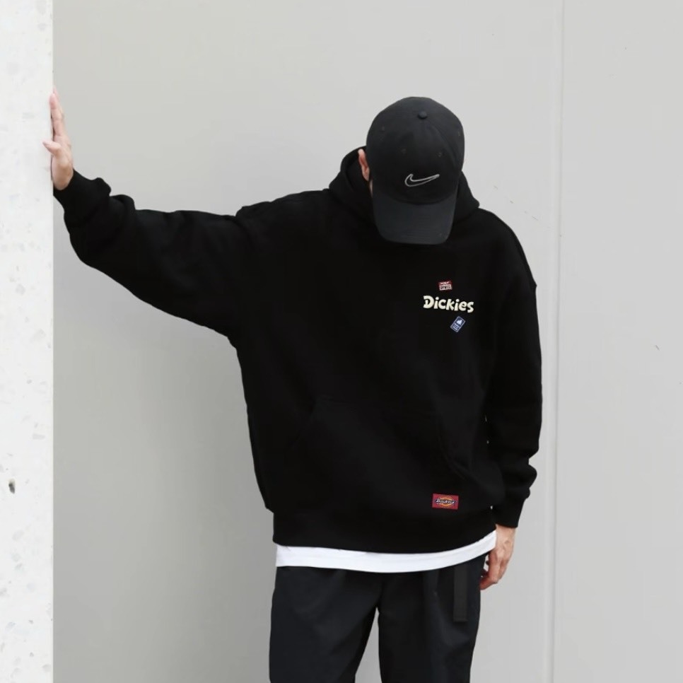 『預購商品』Dickies 美式重磅"毛巾繡"帽T 街頭塗鴉落肩 DKU263MKJFLA-BH