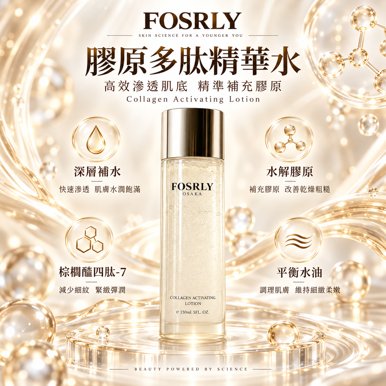 HKSG0915-004 Fosrly膠原多肽精華水 150ml (A4)