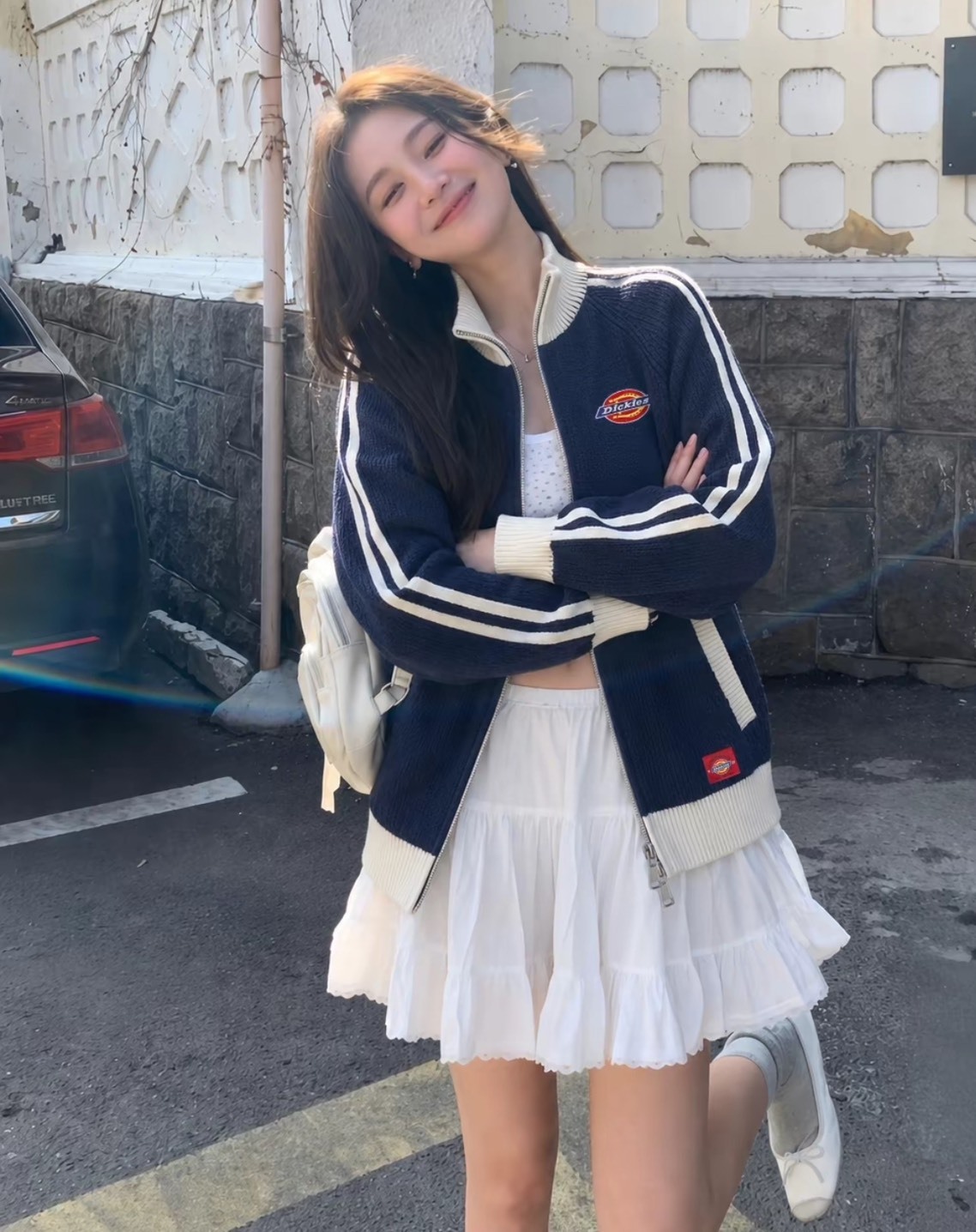 DICKIES 刺繡 美式 復古 學院風 慵懶 立領 拉鍊 針織 外套 男女同款 夾克 (四色可選) DKU262NKS163-TG
